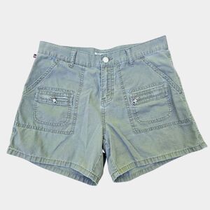 Ralph  Lauren Womens Olive Green Utility Shorts with Front Patch Pockets